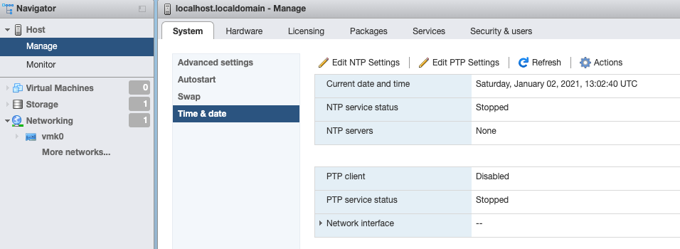 Configuring Network Time Protocol (NTP) on ESXi 7